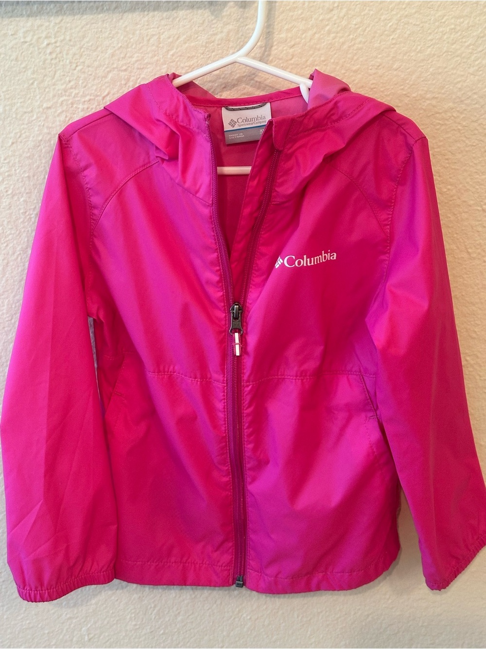Columbia Kids Pink Hooded Windbreaker Jacket